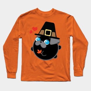 Poopy the Pug Puppy - Thanksgiving Long Sleeve T-Shirt